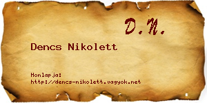Dencs Nikolett névjegykártya