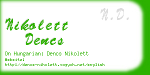 nikolett dencs business card